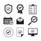 Check mark line icons. Checkmarks, ticks, quality, approve concepts. Simple outline symbols, modern linear graphic elements