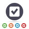 Check mark sign icon. Checkbox button.