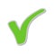 Check mark sticker, Green Tick. Button for vote YES apply/approve