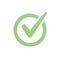 Check mark vector icon. Checkmark right symbol tick sign. Ok button correct circle icon