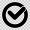 Check mark vector icon. Checkmark right symbol tick sign. Ok button correct circle icon.