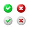 Check marks. Realistic buttons style, with gloss