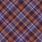 Check pattern for autumn winter in purple, orange, yellow, beige. Seamless large asymmetric tartan plaid for flannel shirt.