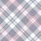 Check pattern in grey, pink, white. Vector seamless herringbone large simple tartan plaid vector for flannel shirt, throw, scarf.