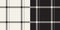 Check plaid pattern in black and off white. Seamless asymmetric abstract windowpane tartan set for spring summer autumn winter.