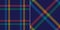 Check plaid pattern in navy blue, red, green, yellow. Seamless stitched double line colorful windowpane tartan vector for scarf.