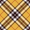 Check plaid pattern Thomson tartan in mustard yellow, red, white, brown. Seamless classic Scottish tartan graphic.