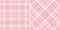 Check plaid pattern tweed in pink and white. Seamless pixel textured light pastel houndstooth tartan for dress, jacket, coat.