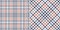 Check plaid pattern tweed for spring autumn winter in navy blue, grey, orange, white. Seamless pixel textured dog tooth tartan.