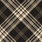Check plaid pattern vector in brown, gold and beige. Seamless dark asymmetric textured tartan plaid graphic for flannel shirt.