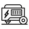 Check power generator icon outline vector. Portable machine