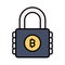 Check this premium icon of bitcoin lock in trendy style