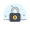 Check this premium icon of bitcoin lock in trendy style