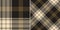 Check seamless pattern herringbone in black, gold brown, beige. Large simple dark tartan plaid for flannel shirt, scarf, duvet.