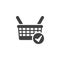 Check shopping basket vector icon