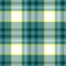Check tartan plaid fabric seamless pattern texture background - green, blue, yellow and white colored