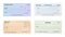 Check template. Blank bank cheque with guilloche pattern and watermark for banknote. Voucher or certificate, coupon or