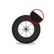 Check tire thread depth flat illustration. Auto tire change service. Good and worn tire. Control car wheel condition. Simple flat