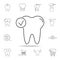 Check tooth icon. Detailed set of dental outline line icons. Premium quality graphic design icon. One of the collection icons for