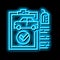 check used car neon glow icon illustration