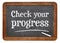 Check your progress blackboard sign