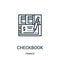 checkbook icon vector from finance collection. Thin line checkbook outline icon vector illustration. Linear symbol for use on web