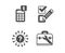 Checkbox, Calculator and Question mark icons. Tool case sign. Survey choice, Money management, Quiz chat. Vector