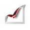 Checkbox icon with red angle folded