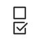 Checkbox set with blank and checked checkbox line art vector icon for apps and websites. editable stroke