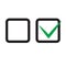 Checkbox set with blank and checked checkbox vector icon.