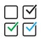 Checkbox set with blank and checked checkbox vector icon.