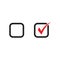 Checkbox set with blank and checked checkbox vector icon.