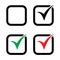 Checkbox set with blank and checked checkbox vector icon.