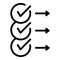 Checkboxes with arrows icon, outline style