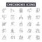 Checkboxes line icons, signs, vector set, outline illustration concept
