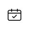Checked agenda schedule icon design clear event calendar symbol. simple clean line art professional business management concept