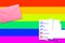 Checked boxes with inscription on Rainbow Flag LGBT