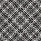 Checked pattern in black, grey, white. Seamless herringbone textured tartan plaid for flannel shirt, skirt, blanket.