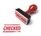 Checked rubber stamp 3d rendering