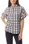 Checked summer short sleeve shirt on woman young model