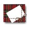 Checked tartan plaid gift present box with tied string bow and blank note with copy space. Wrapping diy idea. Vector illustration.