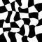 Checkerboard background in black and white colors, retro groovy wavy psychedelic checkerboard pattern. vector