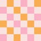 Checkerboard retro groovy square background.