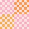 Checkerboard retro groovy square background.