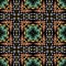 Checkered 3d Baroque vector seamless pattern. Geometric ornament