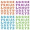 Checkered Alphabet in 4 colors