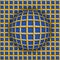 Checkered ball rolling along the checkered surface. Abstract vector optical illusion
