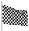 Checkered black and white flag