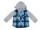 Checkered children`s shirt with a hood, isolate