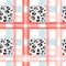 Checkered colorful seamless pattern with animal print.